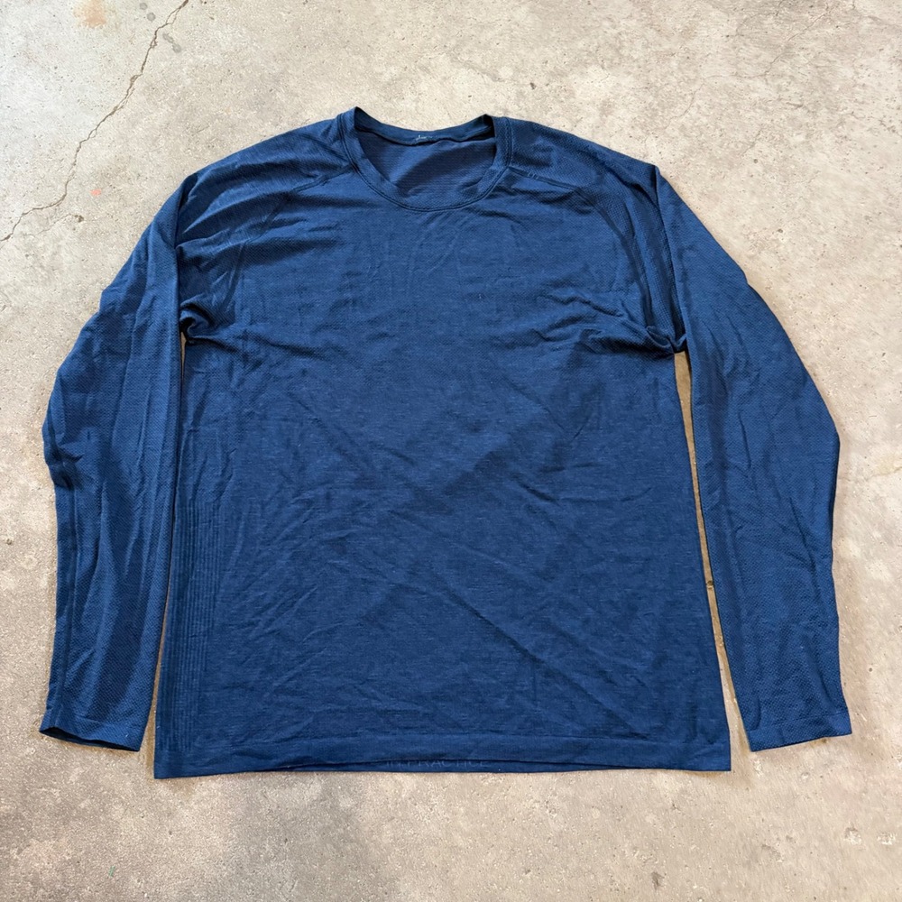 Lululemon Metal Vent Tech Shirt Mens XL Blue Long Sleeve Training Top Stretch